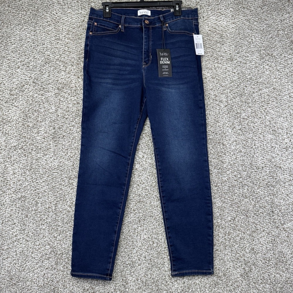 NEW Nicole Miller Soho High Rise Ankle Skinny jeans Women's Size 14 Flex Denim - Picture 1 of 14